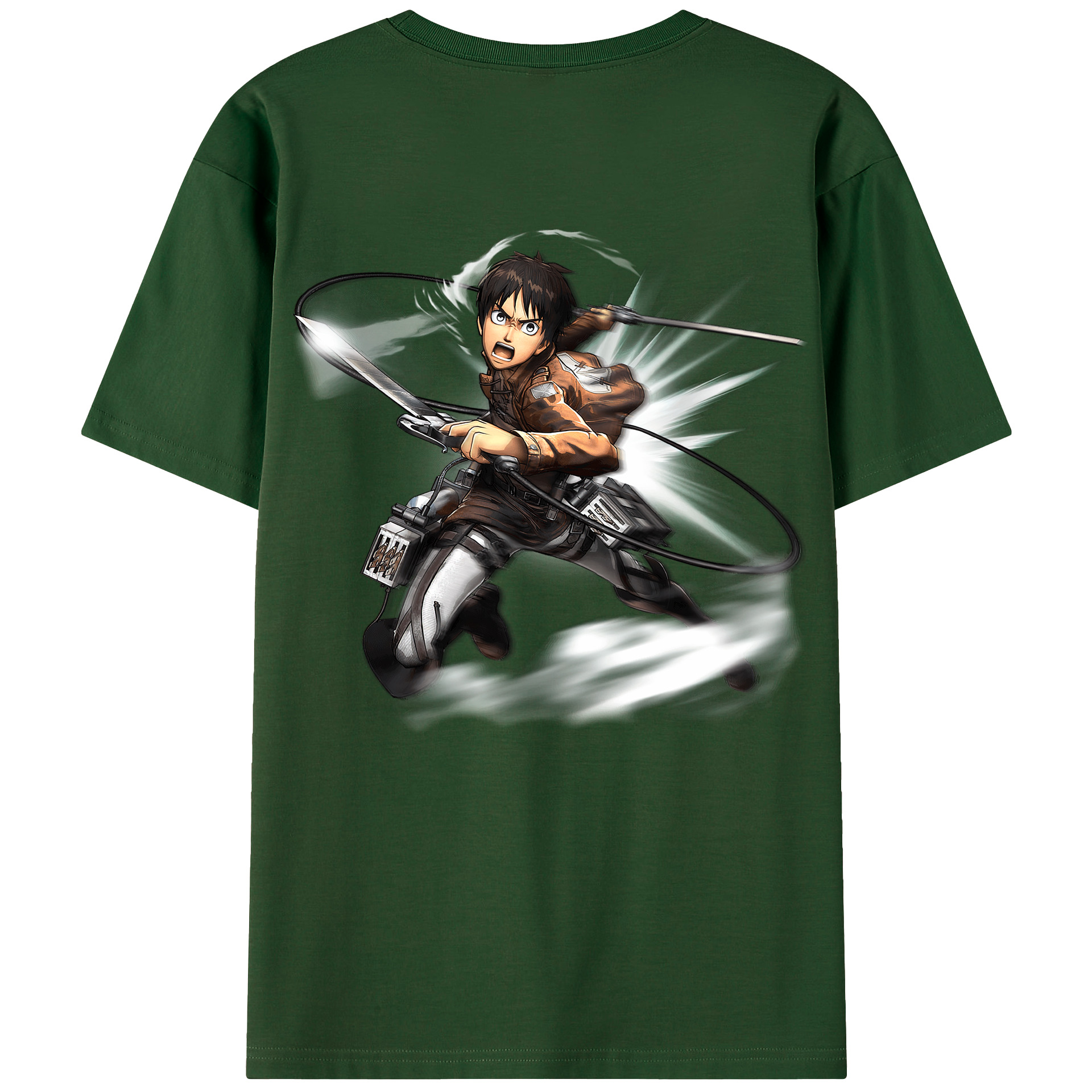 （画像用） 進撃の巨人 エレン･イェーガー Attack on Titan Eren Jäger 綿100％半袖Tシャツ（背面プリント）